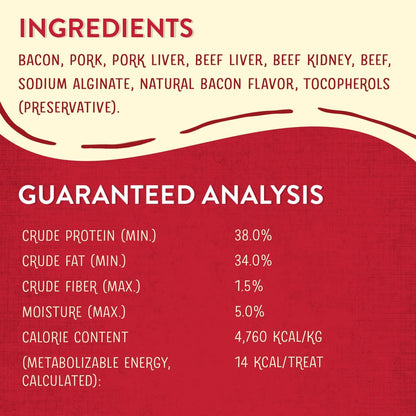 Freeze-Dried Raw Wild Weenies Dog Treats - Premium High-Protein Training Treats for Dogs and Puppies - All-Natural Bacon Recipe with 95% Meat and Organs - Made in the USA - 11 Oz Bag